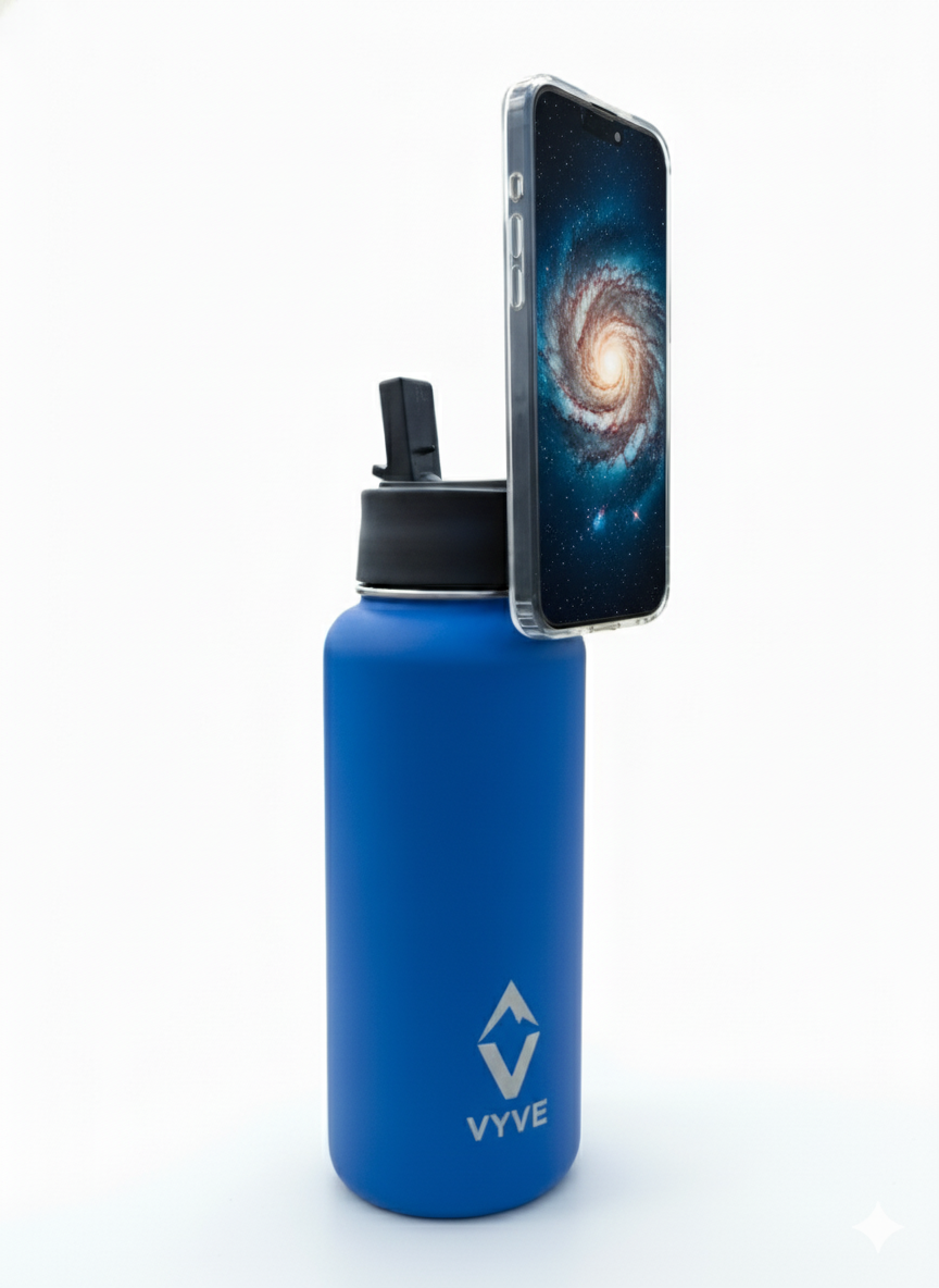 Royal Blue 32oz Bottle with Magnetic Phone Holder