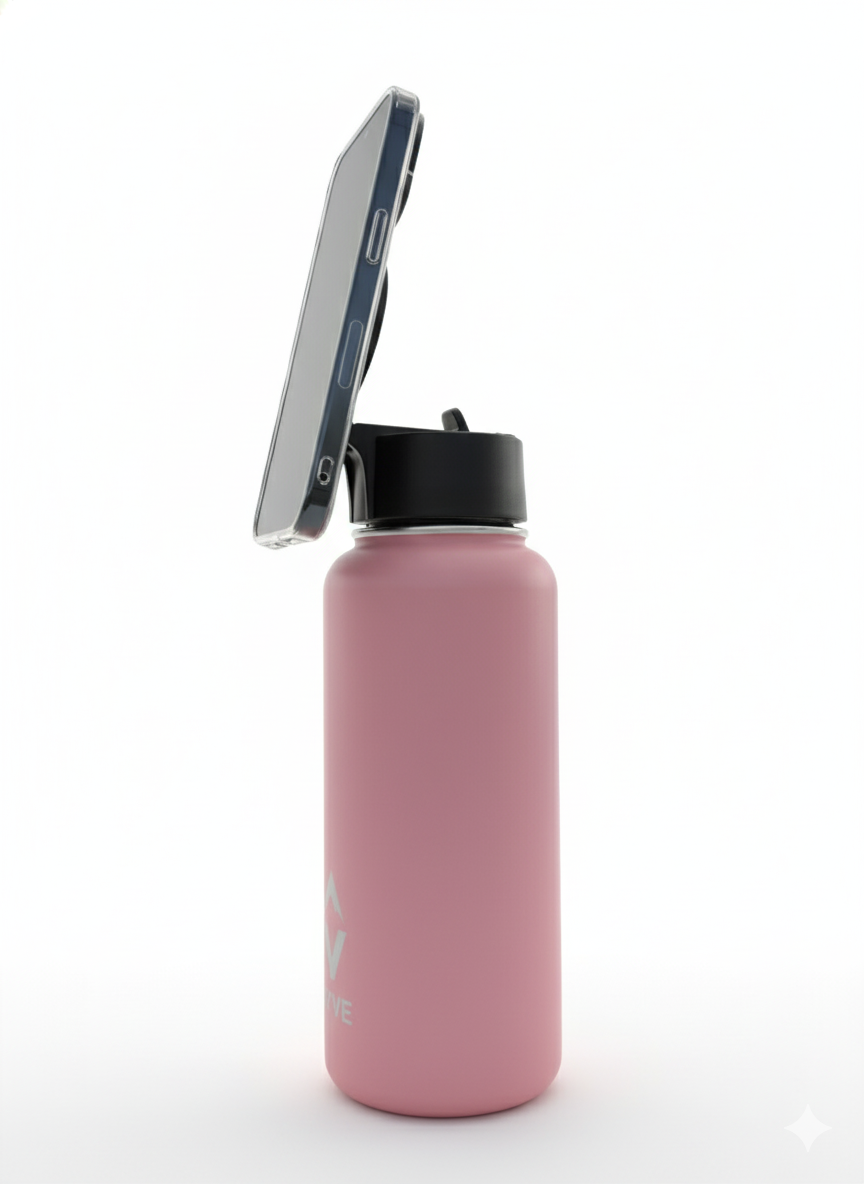 Blush Pink 32oz Bottle with Magnetic Phone Holder