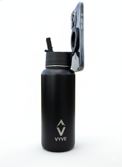 Black 32oz Bottle with Magnetic Phone Holder